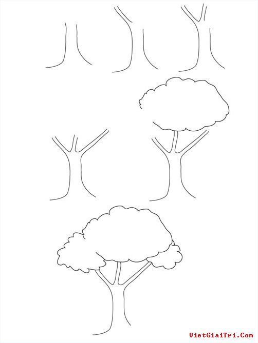 cách vẽ cây đơn giản mà đẹp